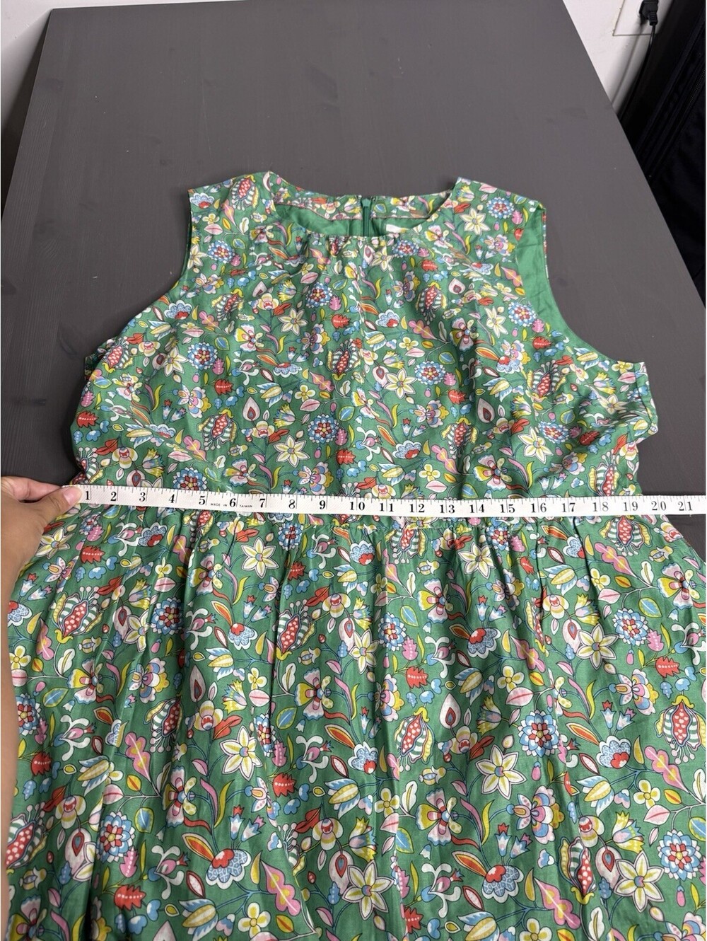 Boden Embroidered Cotton Midi Dress in Green Floral print - Picture 5 of 7
